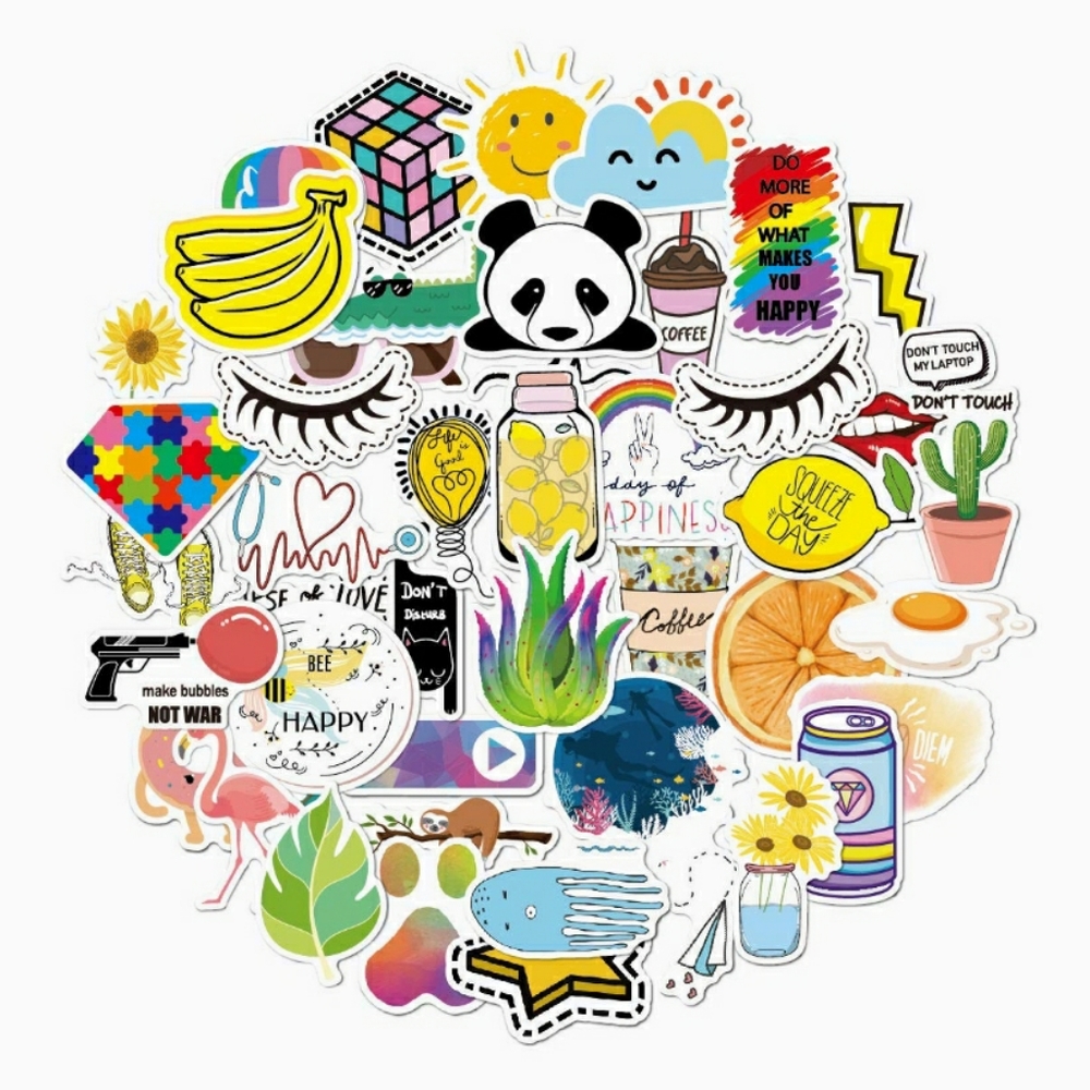 50 Stickers | No Repeats | GLoss Finish | Reusable | Waterproof | Brand New